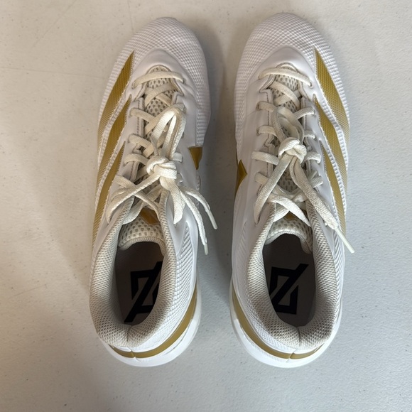Men’s Adidas Adizero Impact 2 Molded Football Cleats Gold /White Size 12 EUC - Picture 5 of 7
